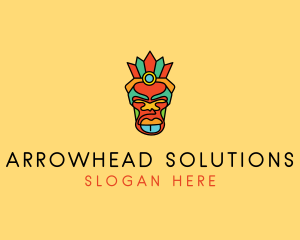 Multicolor Tribal Mask logo design