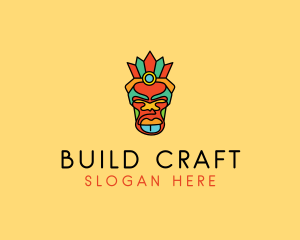 Multicolor Tribal Mask logo design