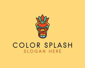 Multicolor Tribal Mask logo design