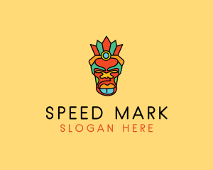 Multicolor Tribal Mask logo design