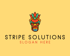 Multicolor Tribal Mask logo design