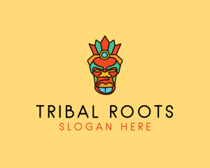 Tribal - Multicolor Tribal Mask logo design