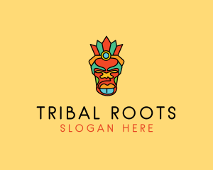 Multicolor Tribal Mask logo design