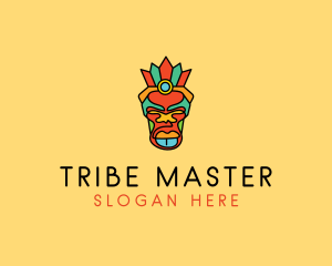 Multicolor Tribal Mask logo design