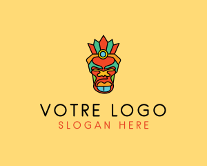 Multicolor Tribal Mask logo design