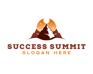 Mountain Summit Sunset logo design