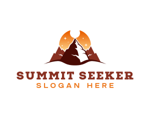 Mountain Summit Sunset logo design