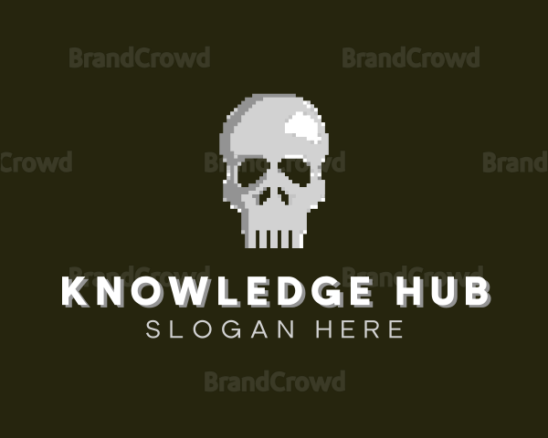 Pixelated Arcade Skull Logo