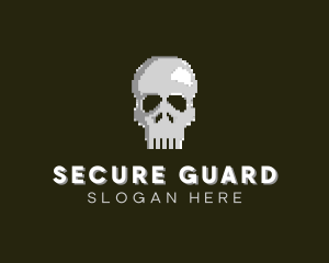 Pixelated Arcade Skull Logo