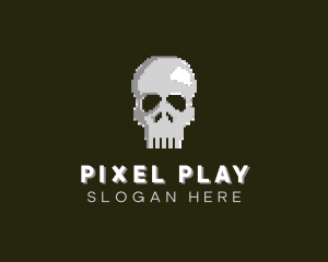 Arcade - Pixelated Arcade Skull logo design