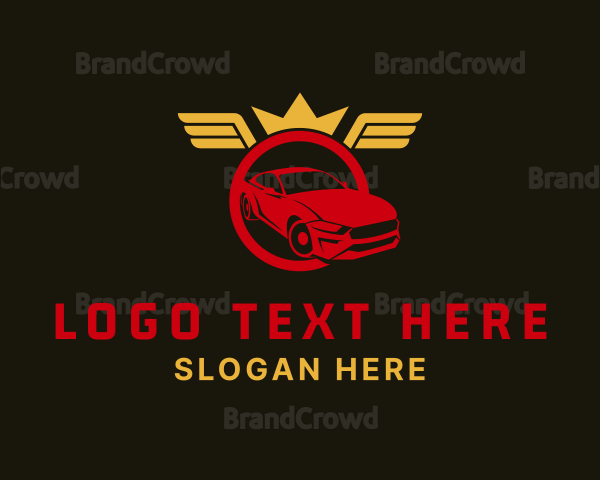 Gold Crown Wings Car Logo