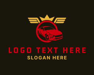 Luxury - Gold Crown Wings Car logo design