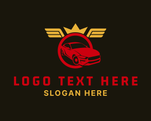 Gold Crown Wings Car Logo