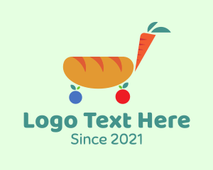 Grocery - Bread Carrot Cart logo design