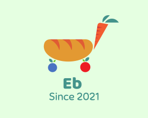 Canned Food - Bread Carrot Cart logo design