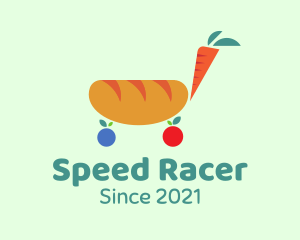 Healthy Food - Bread Carrot Cart logo design