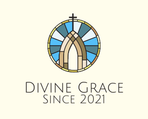 Christ - Church Stained Glass logo design