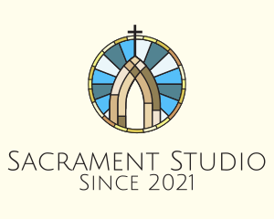 Sacrament - Church Stained Glass logo design