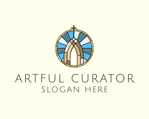 Church Stained Glass logo design