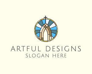 Church Stained Glass logo design