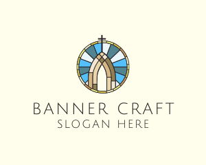 Church Stained Glass logo design