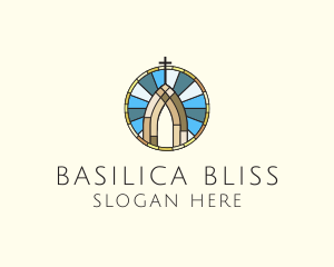 Basilica - Church Stained Glass logo design