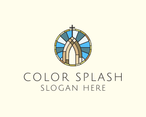 Church Stained Glass logo design