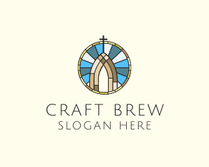 Church Stained Glass logo design