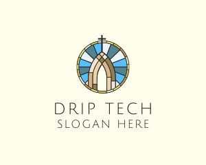 Church Stained Glass logo design