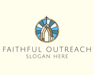 Evangelization - Church Stained Glass logo design