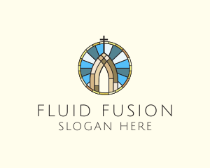 Church Stained Glass logo design