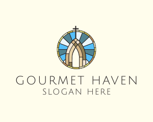 Church Stained Glass logo design