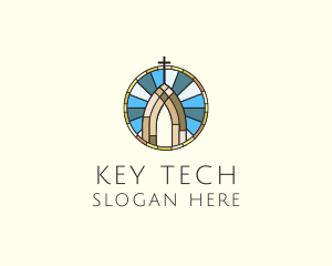 Church Stained Glass logo design