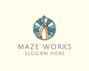 Church Stained Glass logo design