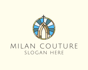 Church Stained Glass logo design