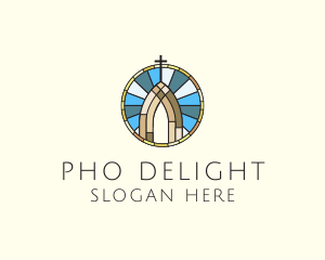 Church Stained Glass logo design