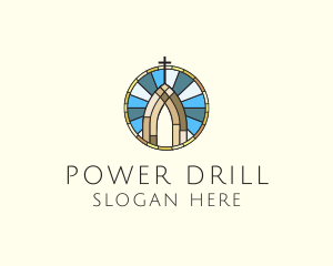 Church Stained Glass logo design