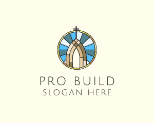 Church Stained Glass logo design