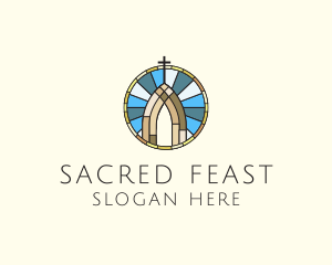 Church Stained Glass logo design