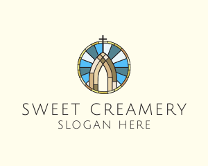 Church Stained Glass logo design