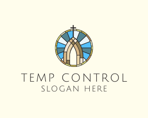 Church Stained Glass logo design