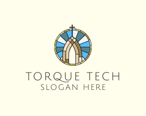 Church Stained Glass logo design