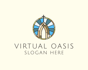 Church Stained Glass logo design