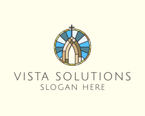 Church Stained Glass logo design