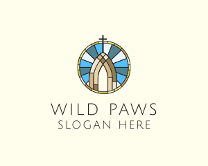 Church Stained Glass logo design