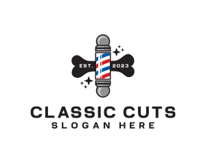 Pet Grooming Barber logo design