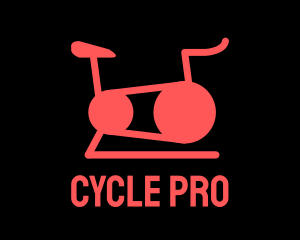 Red Spin Cycle Fitness Bike logo design