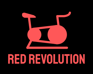 Red Spin Cycle Fitness Bike logo design