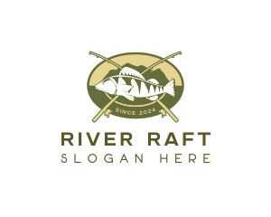 Fishing Rod Fisherman logo design