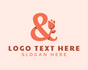Ligature - Orange Flower Ampersand logo design
